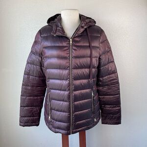 Andrew Marc Premium Down Hooded Puffer Jacket Size M EUC